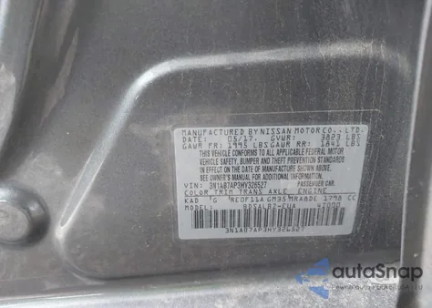 2017 Nissan Sentra S из США, поврежденный, VIN 3N1AB7AP3HY326527